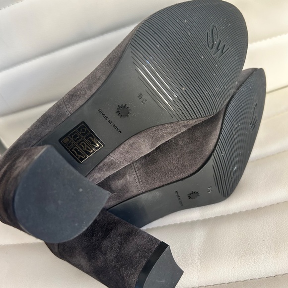 Stuart Weitzman Yuliana 60 Stretch Suede Boots, 6.5 dark grey - Picture 5 of 7